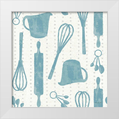 Kitchen Floursack Pattern VIB White Modern Wood Framed Art Print by Nai, Danhui