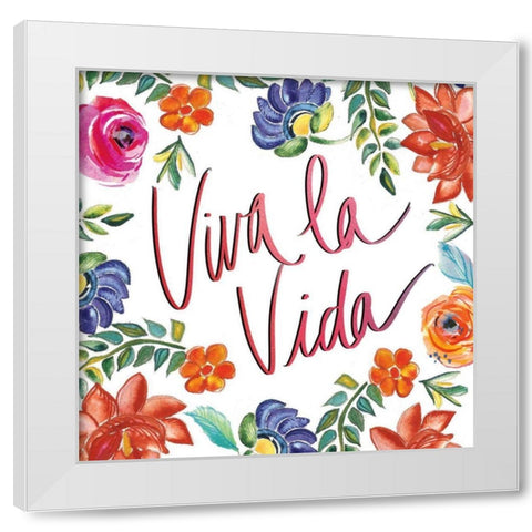 Fridas Flower Fancy II White Modern Wood Framed Art Print by Rice, Kristy