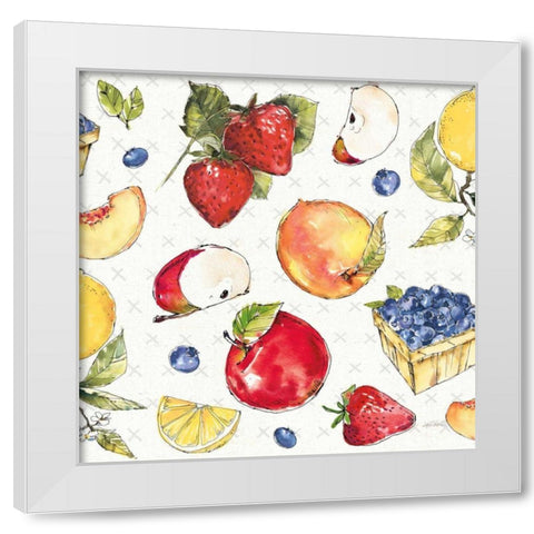 Fruit Stand Pattern I White Modern Wood Framed Art Print by Tavoletti, Anne