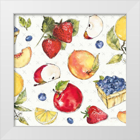 Fruit Stand Pattern I White Modern Wood Framed Art Print by Tavoletti, Anne