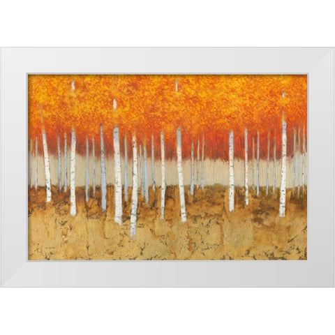 Autumn Birches White Modern Wood Framed Art Print by Wiens, James