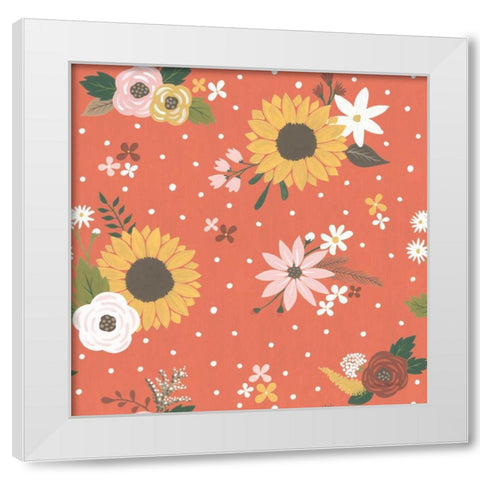 Autumn Garden Pattern IB White Modern Wood Framed Art Print by Marshall, Laura
