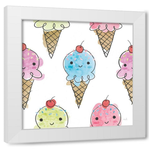 My Treat Pattern V White Modern Wood Framed Art Print by Hershey, Moira