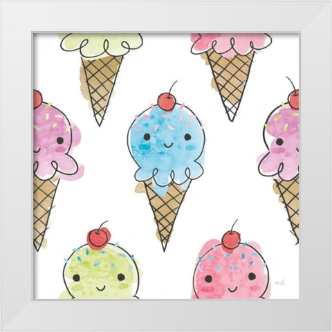 My Treat Pattern V White Modern Wood Framed Art Print by Hershey, Moira