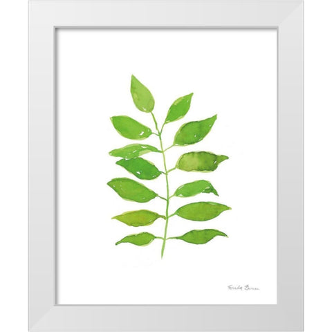 Fresh and Green IV White Modern Wood Framed Art Print by Zaman, Farida