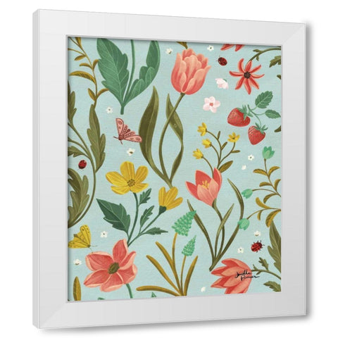 Spring Botanical Pattern IC White Modern Wood Framed Art Print by Penner, Janelle