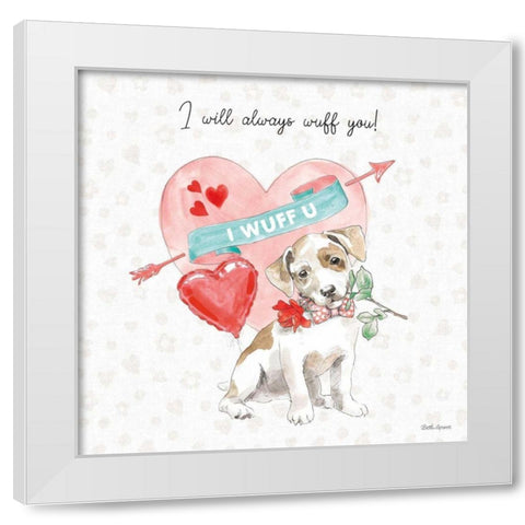 Paws of Love II White Modern Wood Framed Art Print by Grove, Beth