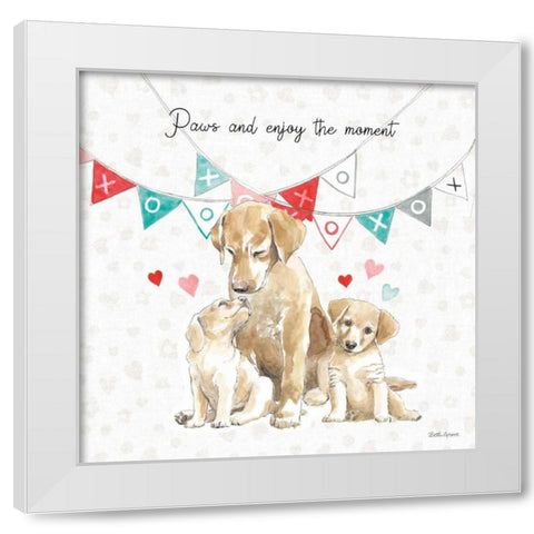 Paws of Love III White Modern Wood Framed Art Print by Grove, Beth