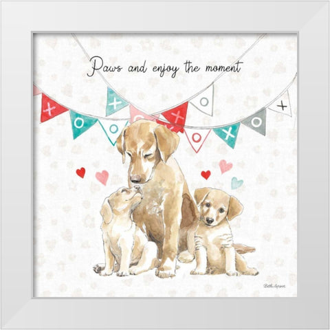 Paws of Love III White Modern Wood Framed Art Print by Grove, Beth