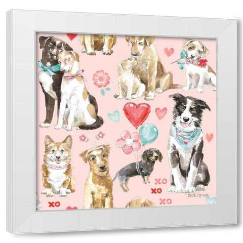 Paws of Love Pattern IB White Modern Wood Framed Art Print by Grove, Beth