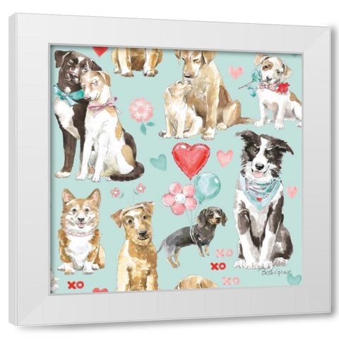 Paws of Love Pattern IC White Modern Wood Framed Art Print by Grove, Beth