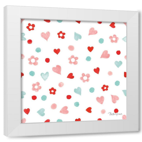 Paws of Love Pattern IIA White Modern Wood Framed Art Print by Grove, Beth