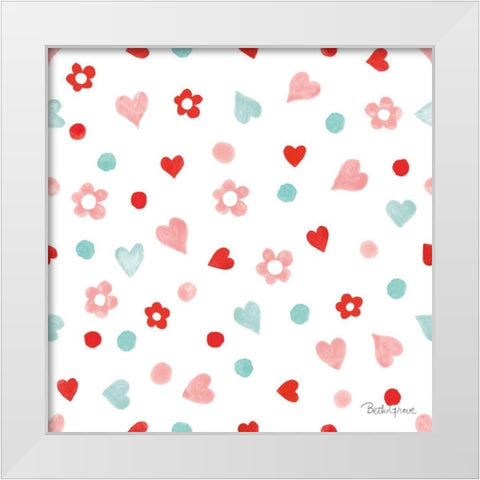 Paws of Love Pattern IIA White Modern Wood Framed Art Print by Grove, Beth