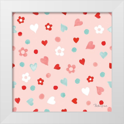 Paws of Love Pattern IIB White Modern Wood Framed Art Print by Grove, Beth