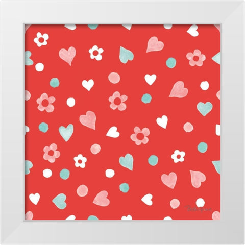 Paws of Love Pattern IIC White Modern Wood Framed Art Print by Grove, Beth