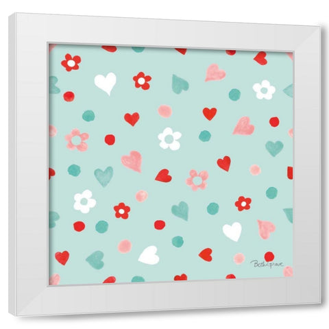 Paws of Love Pattern IID White Modern Wood Framed Art Print by Grove, Beth