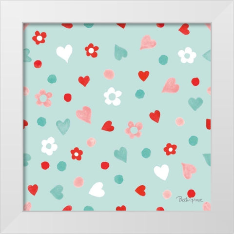 Paws of Love Pattern IID White Modern Wood Framed Art Print by Grove, Beth