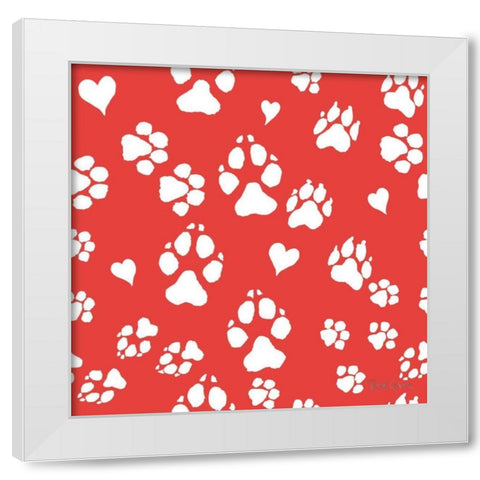 Paws of Love Pattern IIIC White Modern Wood Framed Art Print by Grove, Beth