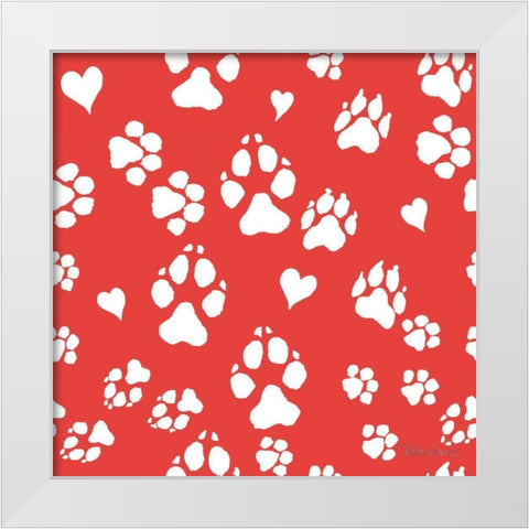 Paws of Love Pattern IIIC White Modern Wood Framed Art Print by Grove, Beth