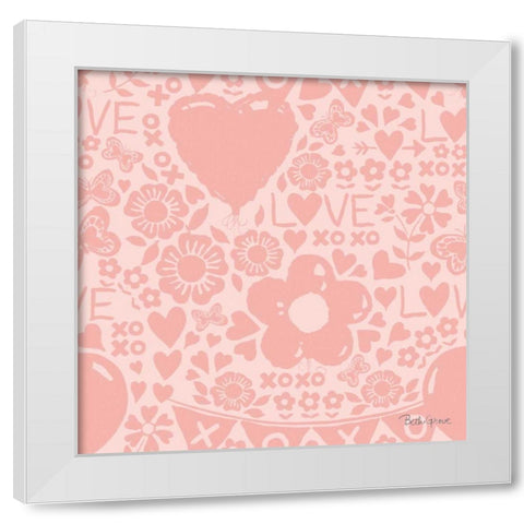 Paws of Love Pattern IVB White Modern Wood Framed Art Print by Grove, Beth