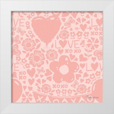 Paws of Love Pattern IVB White Modern Wood Framed Art Print by Grove, Beth