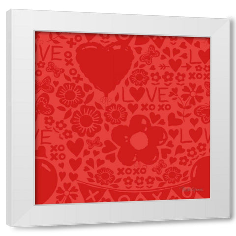 Paws of Love Pattern IVC White Modern Wood Framed Art Print by Grove, Beth
