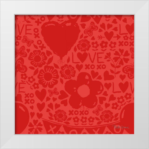 Paws of Love Pattern IVC White Modern Wood Framed Art Print by Grove, Beth