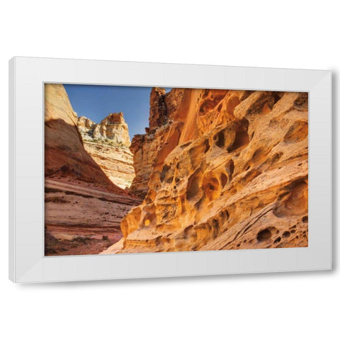 Crack Canyon I White Modern Wood Framed Art Print by Majchrowicz, Alan