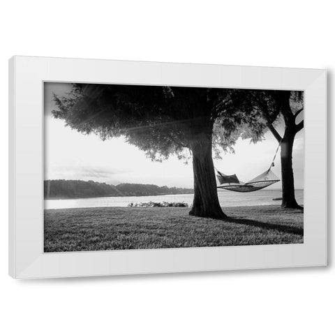 Summer Reprise White Modern Wood Framed Art Print by Aledanda