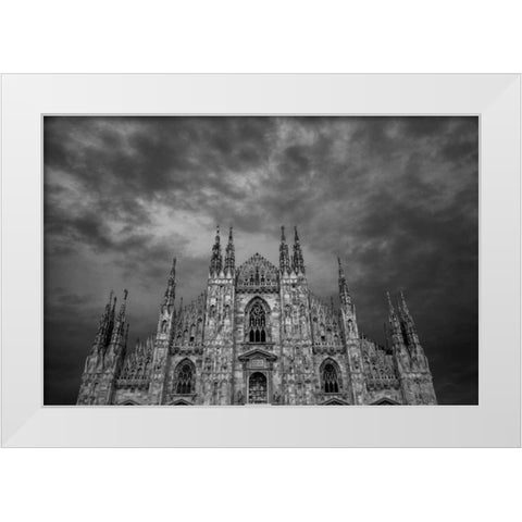 Duomo di Milano White Modern Wood Framed Art Print by Aledanda