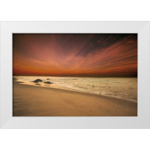 Marthas Vineyard Beach III White Modern Wood Framed Art Print by Aledanda