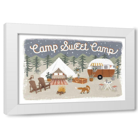 Gone Glamping I White Modern Wood Framed Art Print by Marshall, Laura
