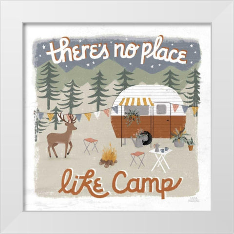 Gone Glamping II White Modern Wood Framed Art Print by Marshall, Laura
