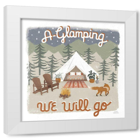 Gone Glamping III White Modern Wood Framed Art Print by Marshall, Laura