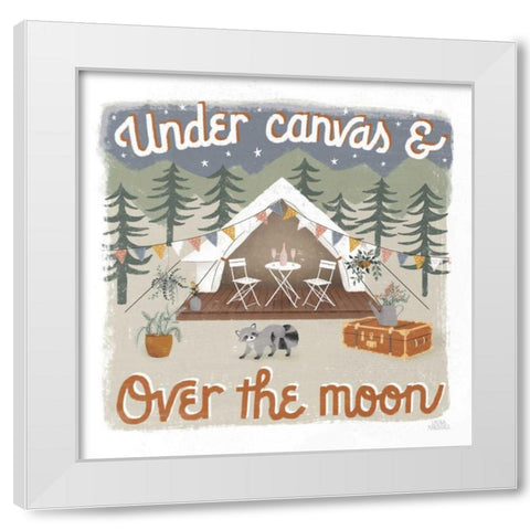 Gone Glamping IV White Modern Wood Framed Art Print by Marshall, Laura