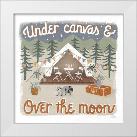 Gone Glamping IV White Modern Wood Framed Art Print by Marshall, Laura