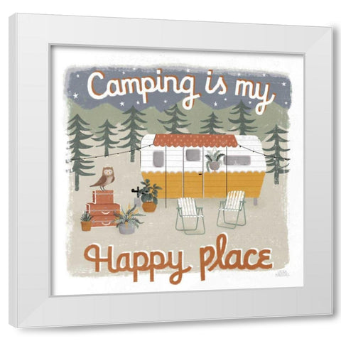 Gone Glamping V White Modern Wood Framed Art Print by Marshall, Laura