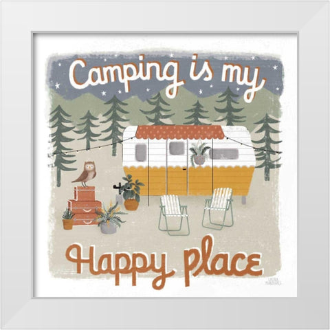 Gone Glamping V White Modern Wood Framed Art Print by Marshall, Laura