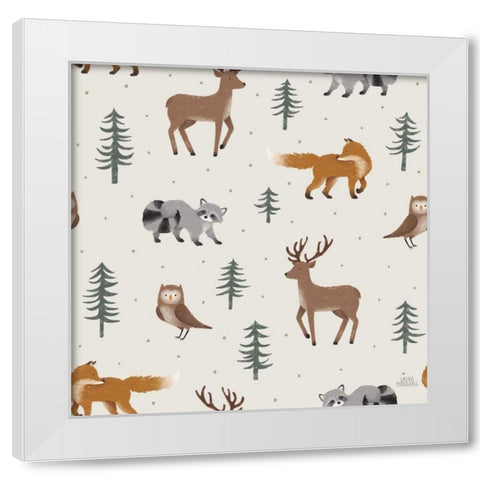 Gone Glamping Pattern VIA White Modern Wood Framed Art Print by Marshall, Laura