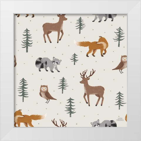 Gone Glamping Pattern VIA White Modern Wood Framed Art Print by Marshall, Laura