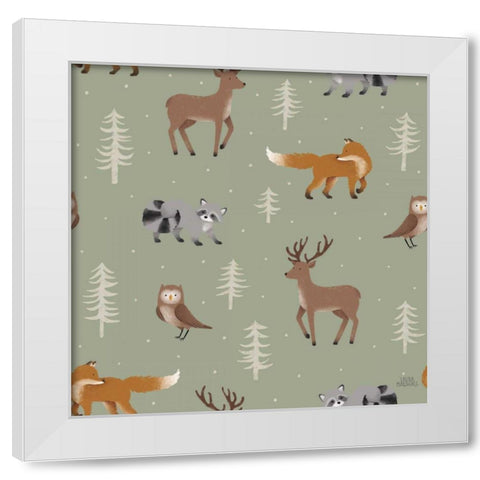Gone Glamping Pattern VIB White Modern Wood Framed Art Print by Marshall, Laura