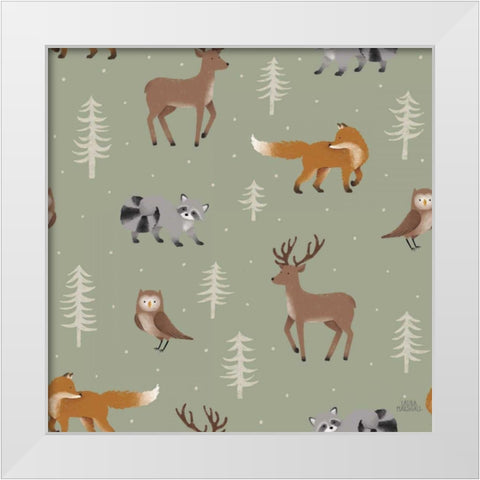 Gone Glamping Pattern VIB White Modern Wood Framed Art Print by Marshall, Laura