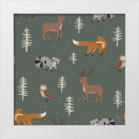 Gone Glamping Pattern VID White Modern Wood Framed Art Print by Marshall, Laura