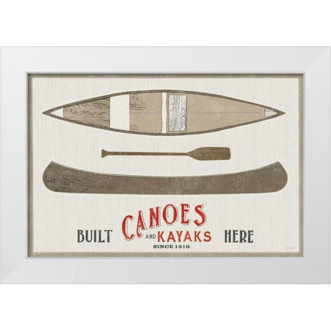 Cabin Life VII Kayak White Modern Wood Framed Art Print by Schlabach, Sue