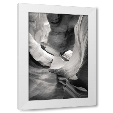 Lower Antelope Canyon IX BW White Modern Wood Framed Art Print by Majchrowicz, Alan