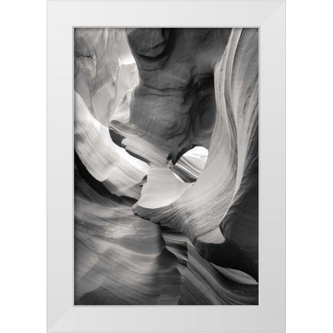Lower Antelope Canyon IX BW White Modern Wood Framed Art Print by Majchrowicz, Alan