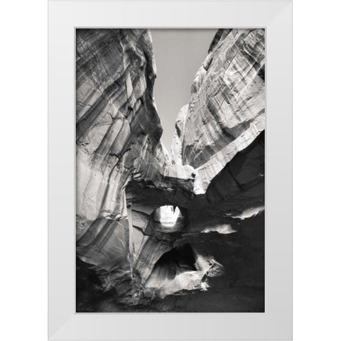 Neon Canyon I BW White Modern Wood Framed Art Print by Majchrowicz, Alan