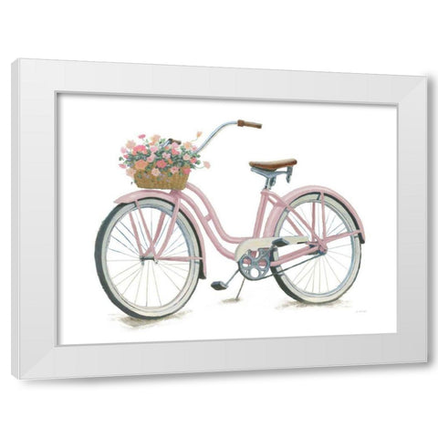 Beach Time III Pink White Modern Wood Framed Art Print by Wiens, James