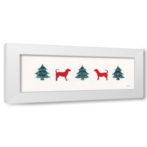 Holiday Dogs White Modern Wood Framed Art Print by Ducklow, Patsy