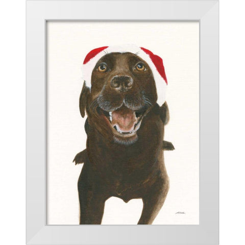 Santa Oscar White Modern Wood Framed Art Print by Ducklow, Patsy